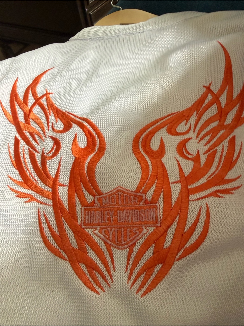Harley-Davidson White & Orange Mesh Motorcycle Jacket with Amour NWOT